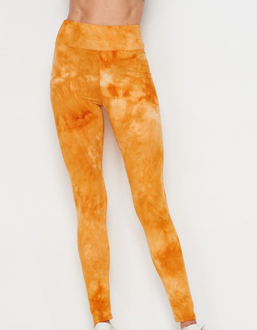 Golden Tie Dye High Waist Legging