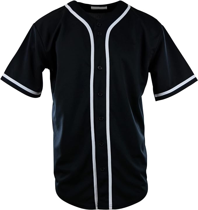 Plain Black Baseball Jersey