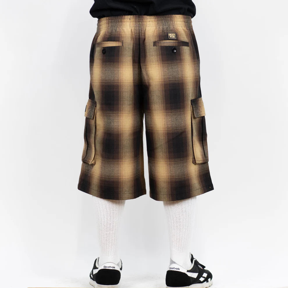 Tan/Black Cargo Checker Shorts (FB County)