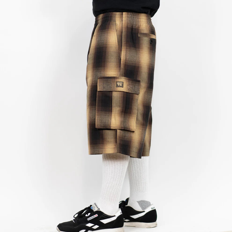Tan/Black Cargo Checker Shorts (FB County)