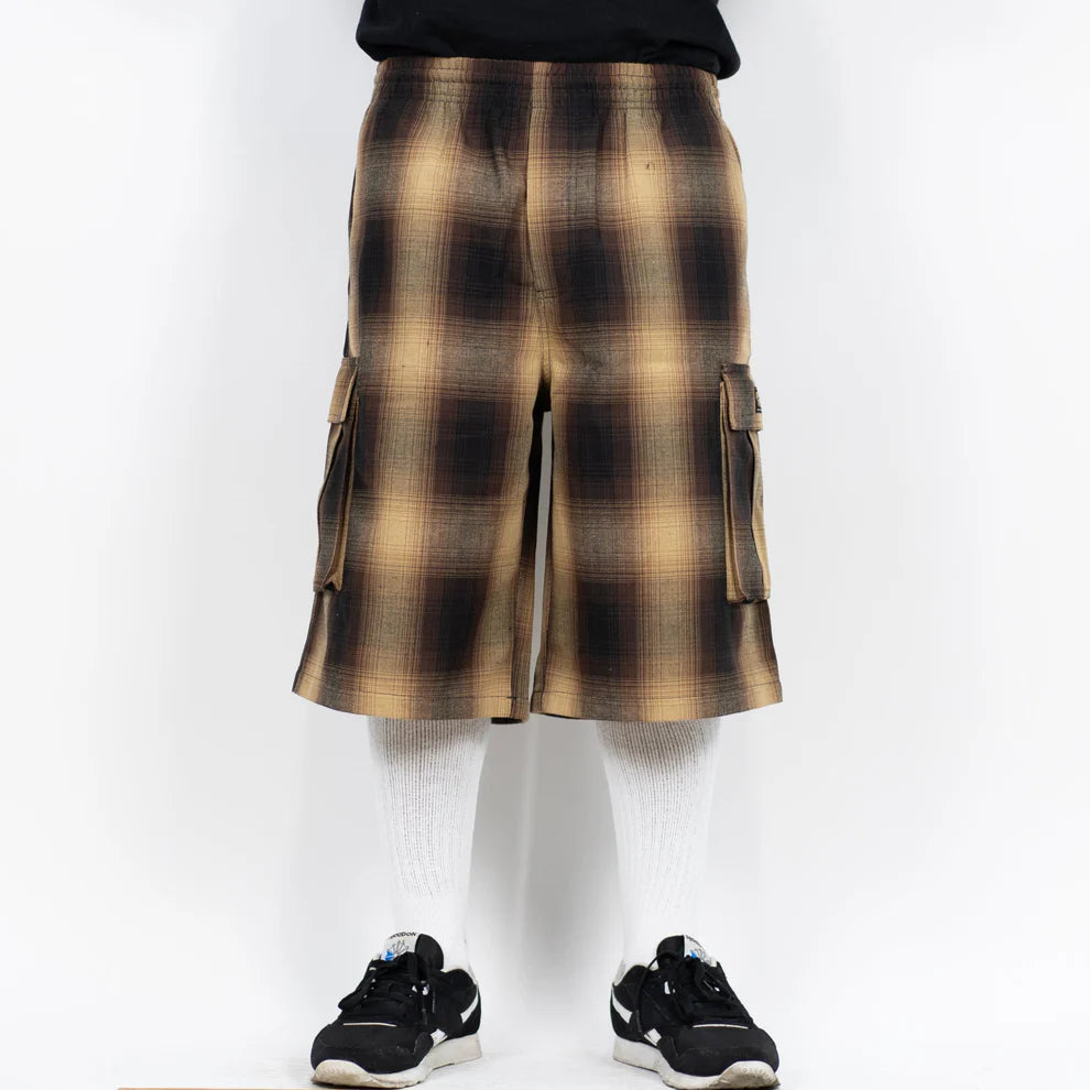 Tan/Black Cargo Checker Shorts (FB County)