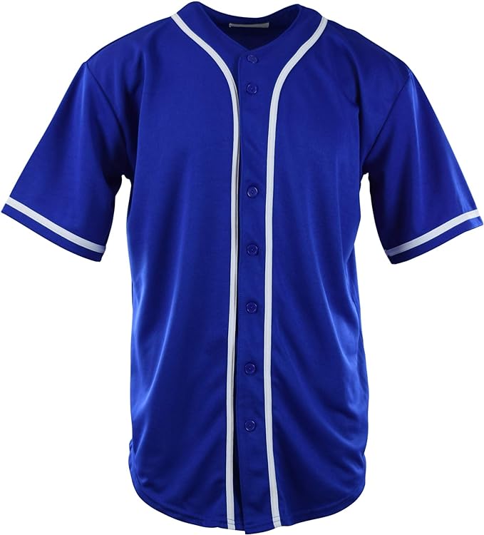 Plain Royal Blue Baseball Jersey