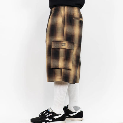 Tan/Black Cargo Checker Shorts (FB County)