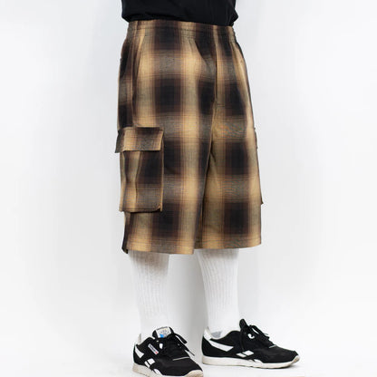 Tan/Black Cargo Checker Shorts (FB County)