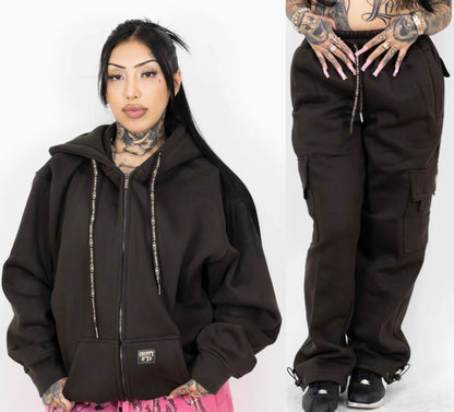 FB County Zip-Up Hoodie Brown